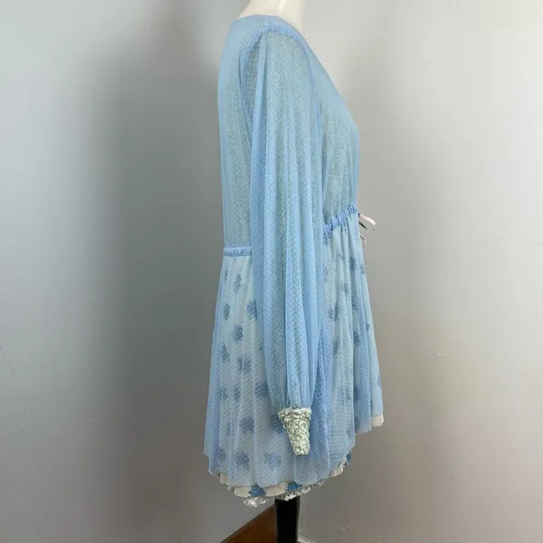 We are HAH Blue Make it a Double Reversible Lace Robe Medium Hot As Hell - Image 8