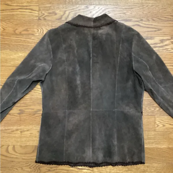 White Stag vintage Brown Boho Westetn leather blazer size Large - Image 10