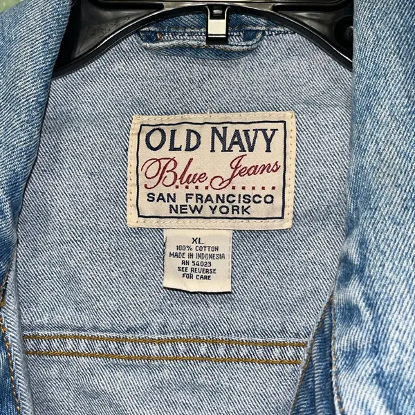 Vintage Old Navy Denim Jean Jacket 90s Y2K Unisex XL - Image 4