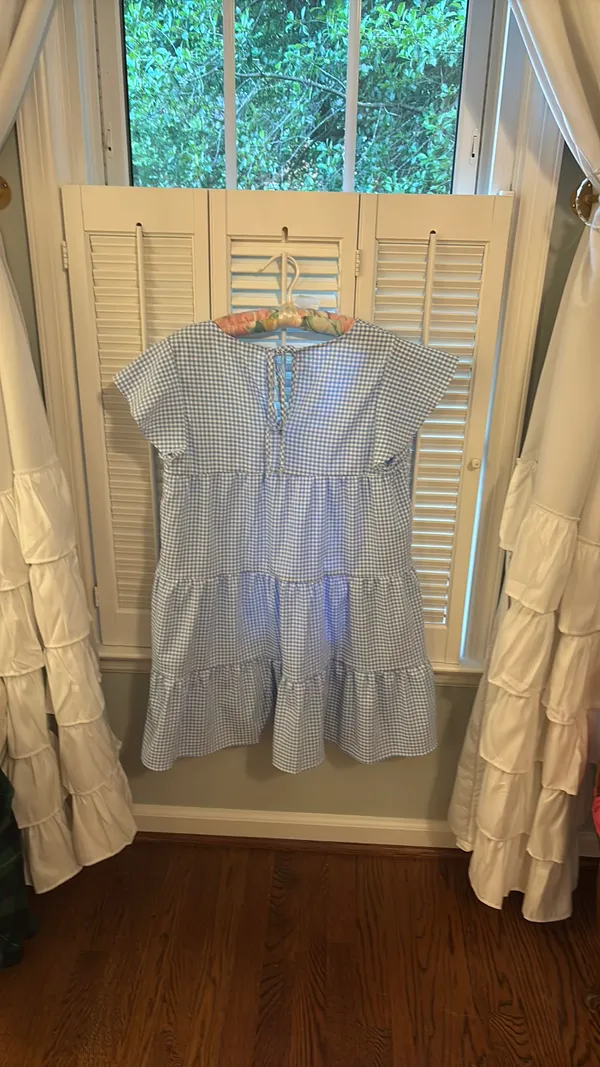Blue gingham, baby doll dress - Image 3