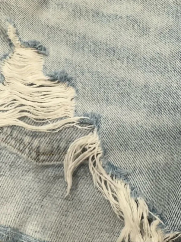 Zara Light Wash Denim High Waisted High Rise Shorts US 6 - Image 5