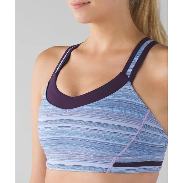 Lululemon Rack Pack Bra Wave Twist size 6 Lilac Caspian Blue / Deep Zinfandel - Image 2