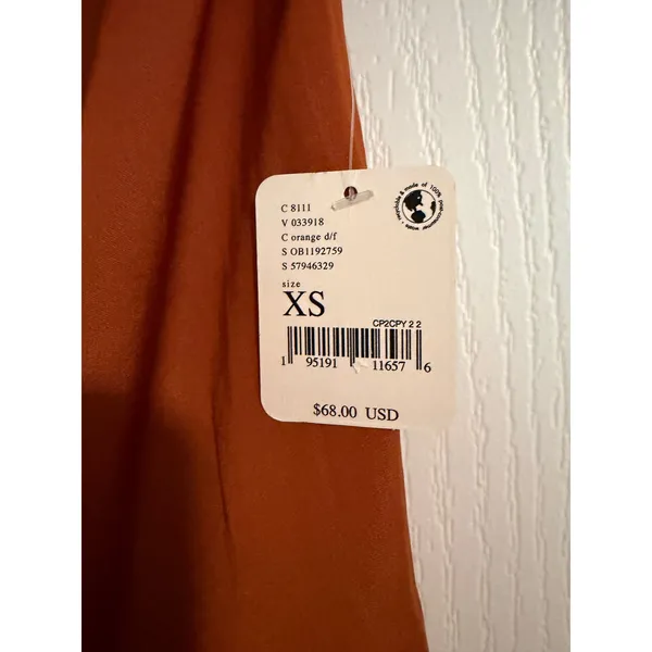 NWT Free People Day To Night Convertible Cowl Neck Satin Cami Top Cinnabar XS - Image 2