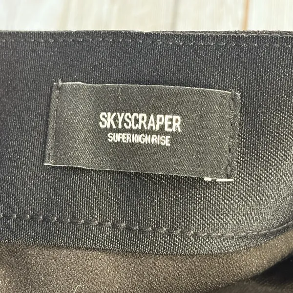 Express Womens M Pants Skyscraper‎ Super High Rise Black Flared Slit Hem Stretch - Image 13
