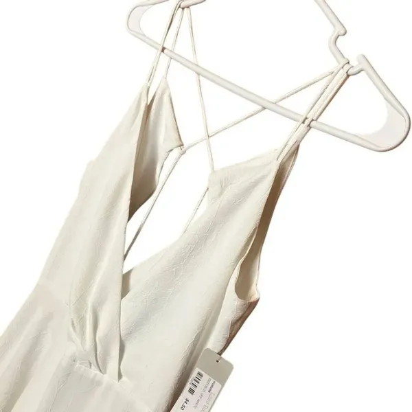 Big Waterblue Sky White Mini V-Neck Textured Dress Small NEW Marilyn Monroe #779 - Image 3