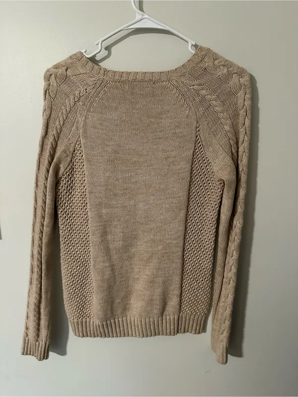 Land’s End cable knit sweater oatmeal - Image 5