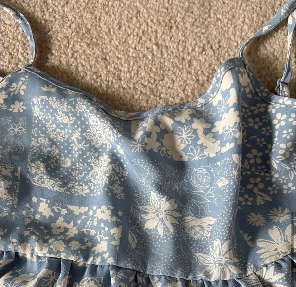 Altar'd State Blue and White Floral Top - Image 5