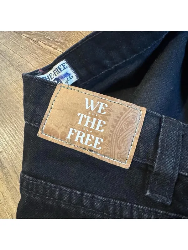 Free People Black A New Day Mid Rise Straight Leg Jeans 26 - Image 6