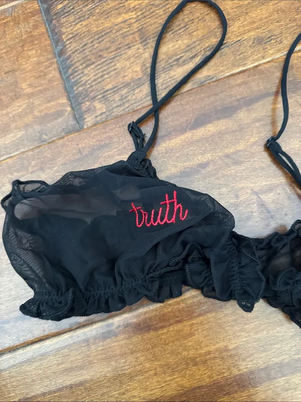 Nwt Skims Sleepover Mesh "Truth Or Dare" Triangle Bralette - Image 2