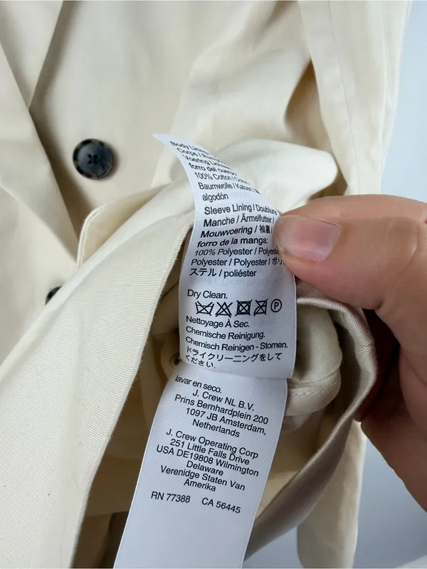 J. Crew Double-breasted Alfie blazer in lightweight chino in cream size 12 READ - Image 7