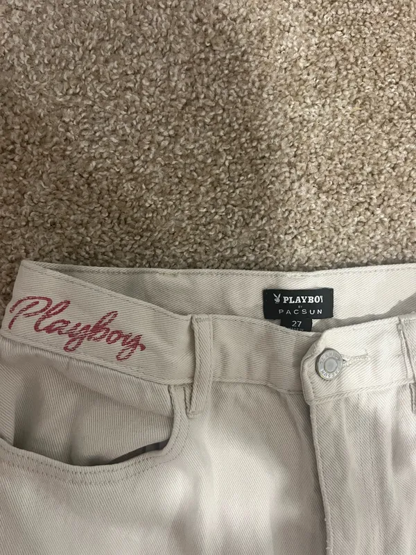 pac sun playboy cargo Jeans - Image 3
