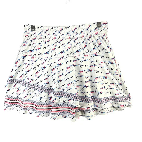 Lucky In Love Ruffled Tiered Tennis Skort Womens S White‎ Abstract Sporty Chic - Image 2