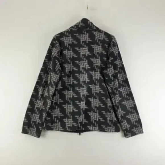 Columbia West Bend Full Zip Fuzzy Sherpa Jacket Black Gray Frosted checkered M - Image 4