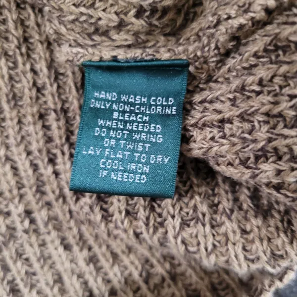 Lauren Ralph Lauren Sleeveless Cardigan Sweater Brown Heavy Knit Frog Button XS - Image 8