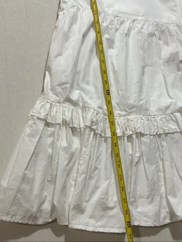 J. Crew White Ruffle Tiered Maxi Dress with Keyhole - Image 4