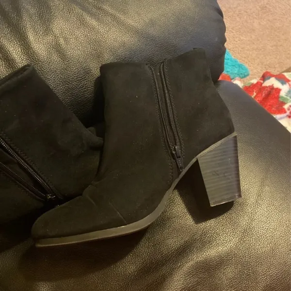 ‎Black suede booties 9 Black - Image 4