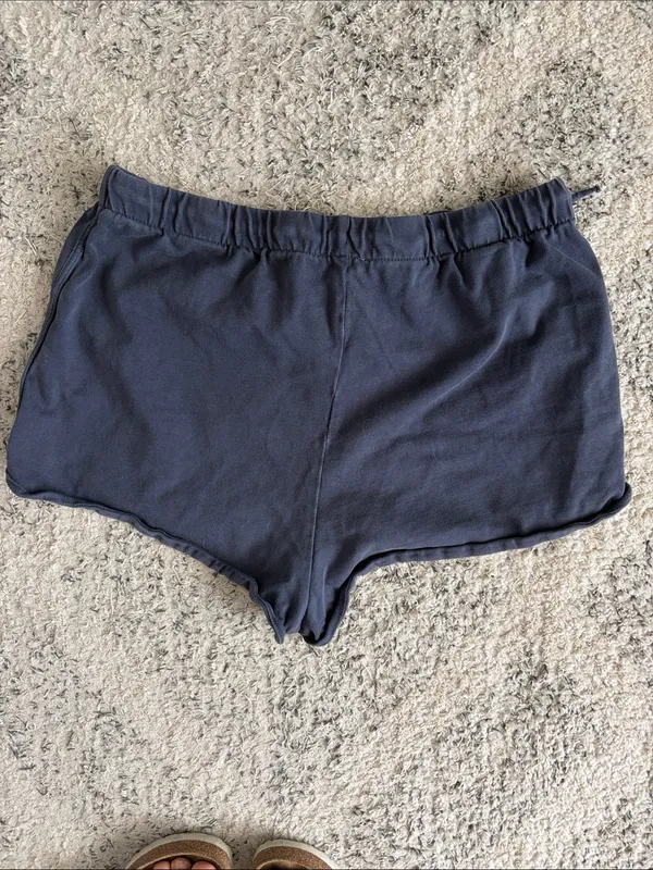Zara Navy Blue Drawstring Knit Shorts Size Large - Image 3