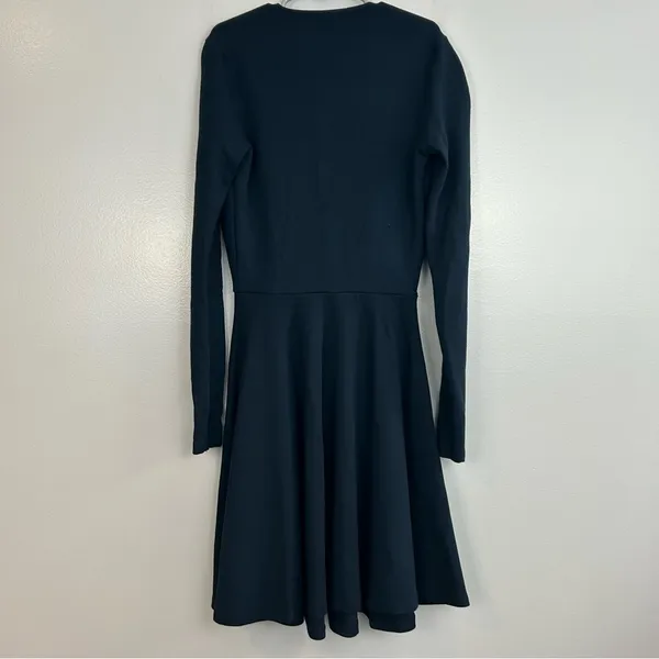 American Apparel Dark Blue Deep V-neck Long Sleeve Mini Fit & Flare Dress XS - Image 11