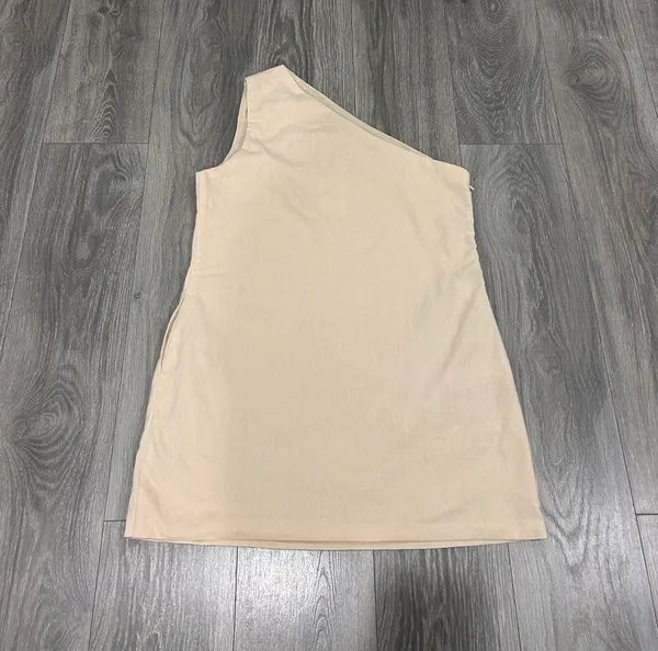 New Showpo Mardelle Mini Dress Linen One Shoulder Shift Dress MSRP $69 - Image 7