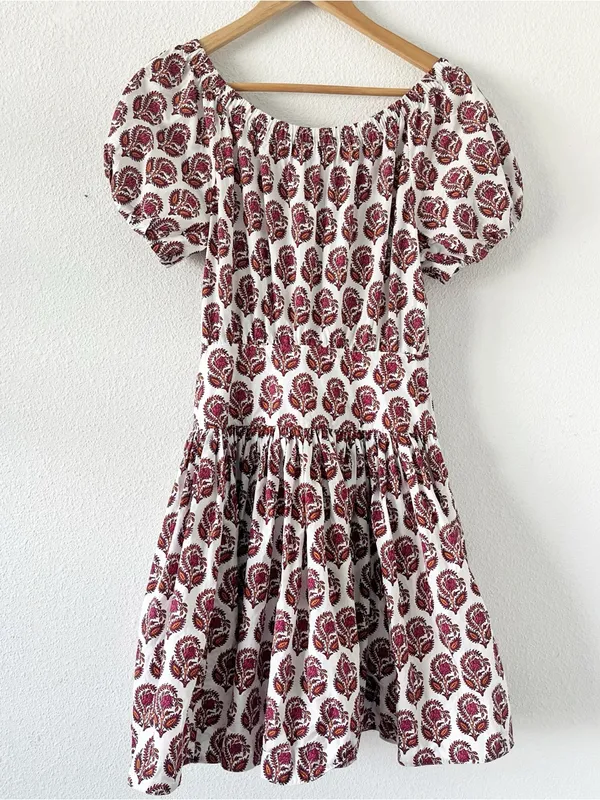 J.Crew Bouquet Block Print Cotton Poplin Cottagecore Vacation Floral Mini Dress - Image 8