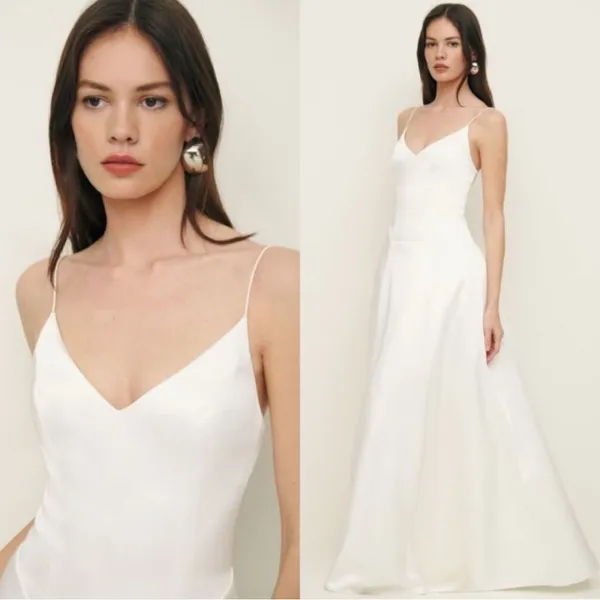 ⚡️Reformation Icelynn Satin Maxi Wedding Dress Gown, Color Ivory, Size 6, NWT - Image 10