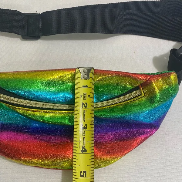 Rainbow Holographic Fanny Pack Waist Belt Bag Festival Adjustable - Image 2