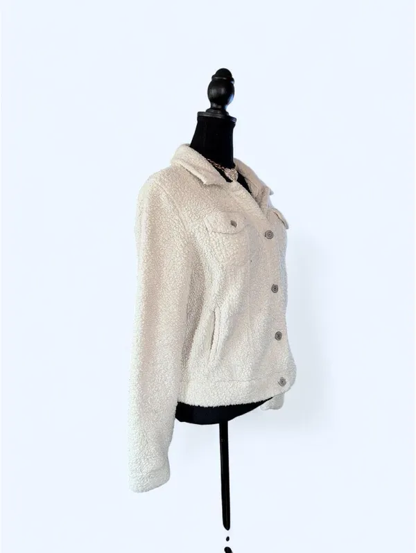 Vintage Y2K Mudd Faux Fur Sherpa McBling Jacket size large - Image 3