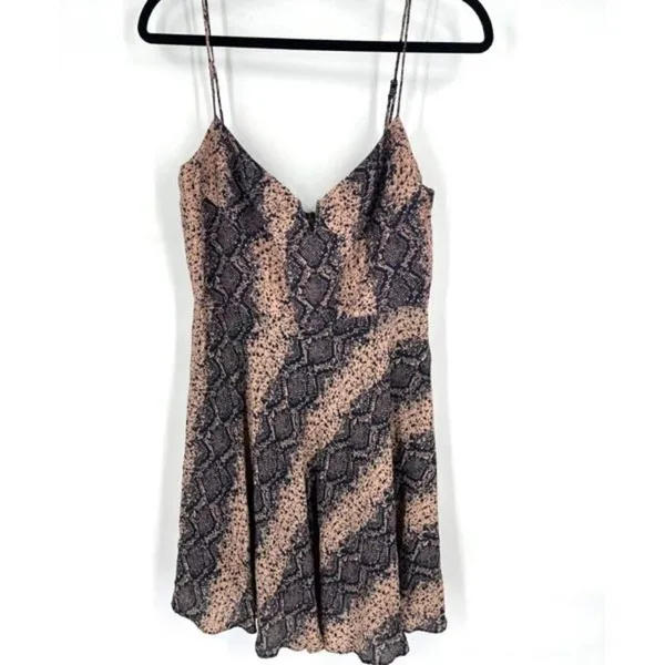 Blue Life Women's Snake‎ Print Sweetheart Corset V-Neck Mini Dress Brown Medium - Image 3