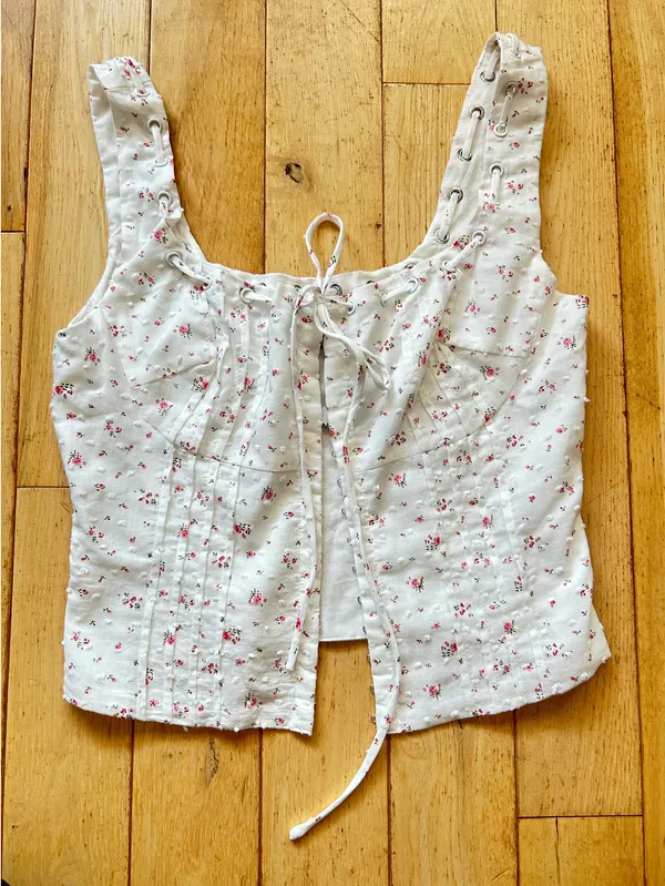Princess Polly Corset Top Floral White - Image 2