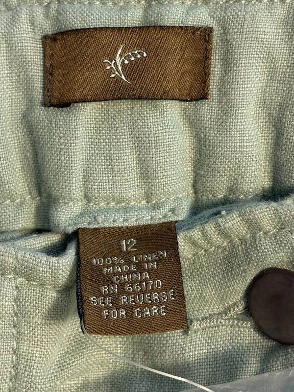 Anthropologie 100% linen sage green pants size 12 NWT minimalist - Image 8