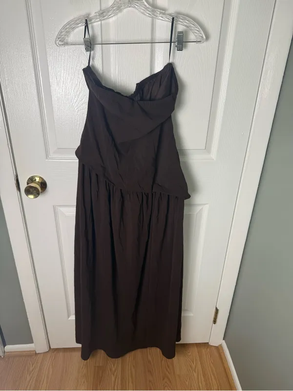 Princess Polly Odela Strapless Drop Waist Maxi Dress Chocolate 6 - Image 2