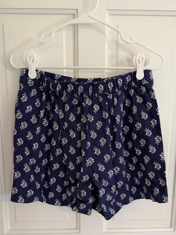 J.Crew Factory Linen Blend Floral Elastic Back Shorts Navy Size 4 - Image 4