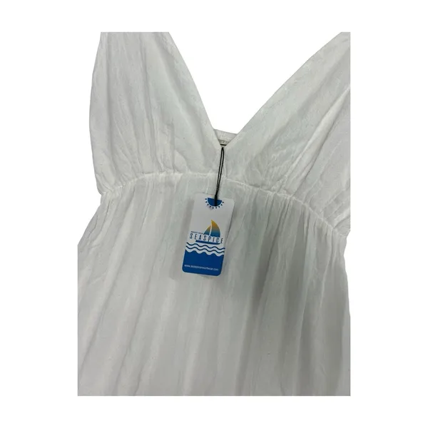 New Seaspice Maxi Dress Womens Small White Peruvian Cotton Sleeveless Boho Beach - Image 6