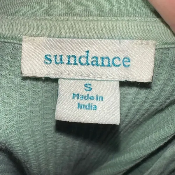 Sundance waffle pale green normcore knit S short sleeve top - Image 3