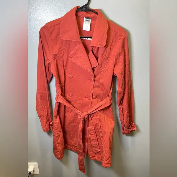 Patagonia Women's Trench Coat Button Up Organic Cotton Preppy Academia Size XS‎ - Image 2