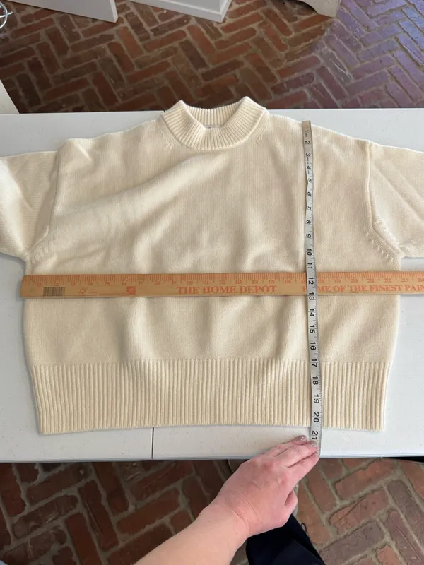 Madewell SoftWool Boxy Crewneck Sweater size Small NT602 heather cloud - Image 7