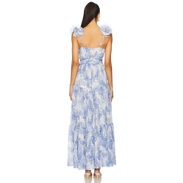 ASTR the Label Fritillaria Maxi Dress Women Size XS Blue Floral - Image 2