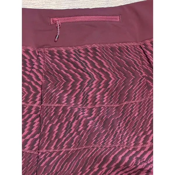 Lululemon Pace Rival Skirt Red Grape Black‎ Pleated Tennis Athletic Skort Size 6 - Image 4