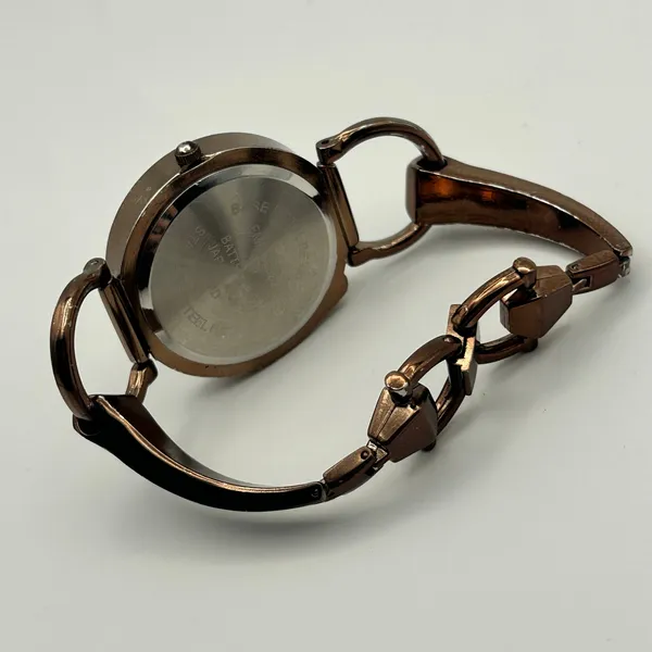Metallic Brown Exaggerated Stainless Steels Women's Quartz Watch Working Gold - Image 5