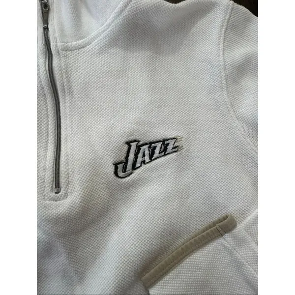 Utah Jazz Vintage White Pullover - Image 3