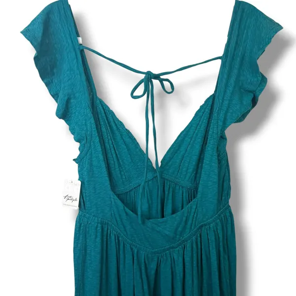 NEW Free People Free-est Tropic Teal Aquamarine String Of Hearts Midi Dress XS - Image 8