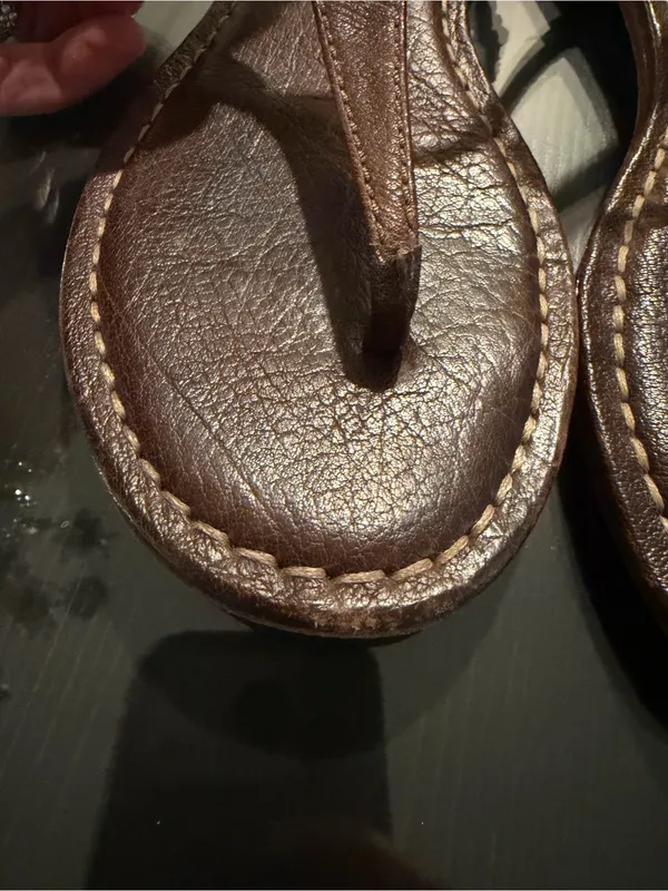 Frye Dark Brown Leather T-Strap Sandals - Image 2
