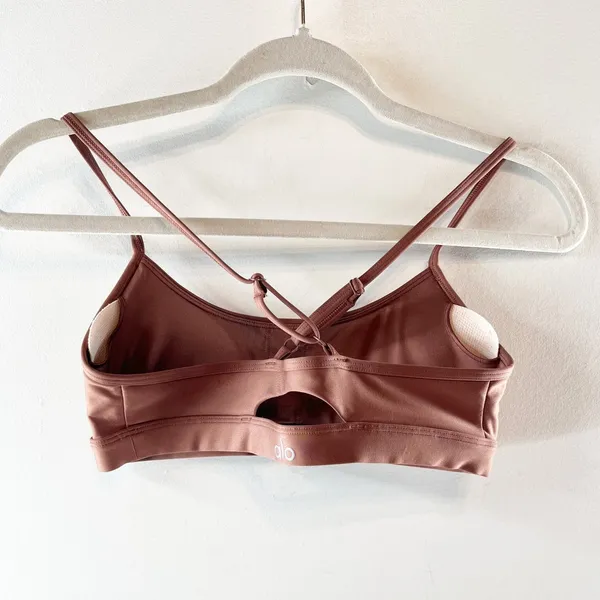 Alo Airlift Intrigue Sports Bra Chestnut Brown Small - Image 6