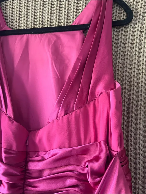 David's Bridal Fuchsia Sleeveless Maxi Dress - Image 7
