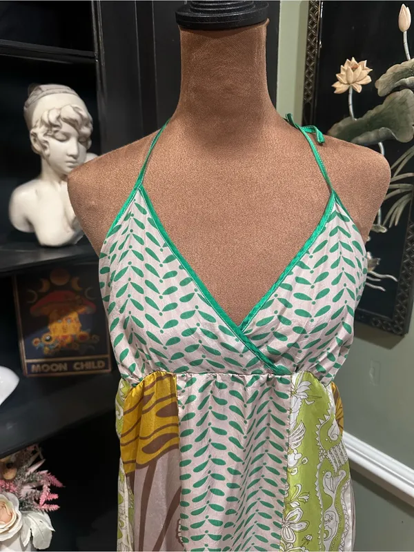 Arden B Vintage Y2K Silk Butterfly Halter Tunic Dress – Size Medium - Image 2