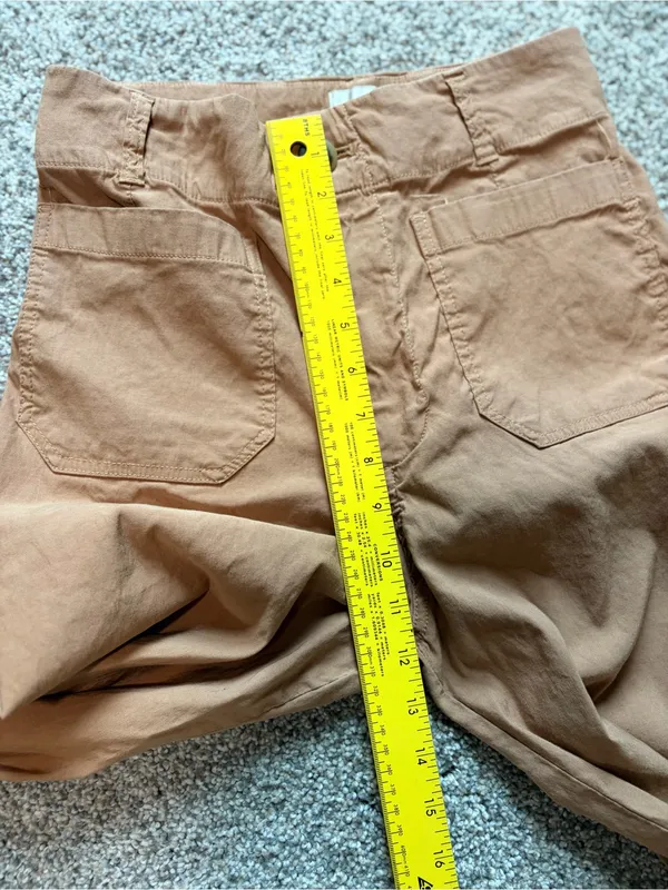 Maeve Colette Linen Blend Wide Leg Full Length Pants Camel High Rise Size 28 - Image 11