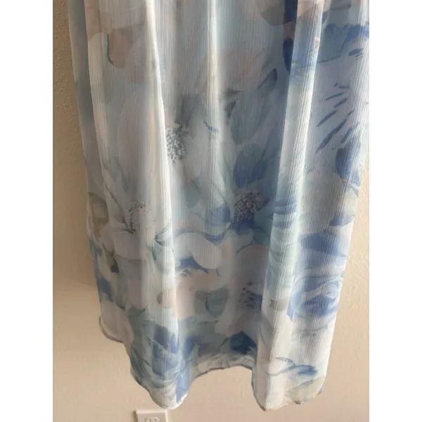 Calvin Klein Women Blue‎ Multi Printed Flutter Sleeve A-Line Mini Dress NWT 4P - Image 7