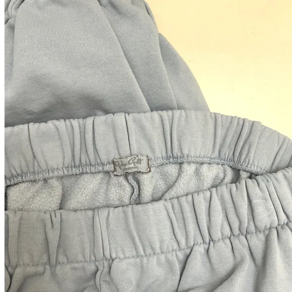 John Galt Sweatpants Women One Size Light Blue Cotton Joggers Pockets Fleece Y2K - Image 5