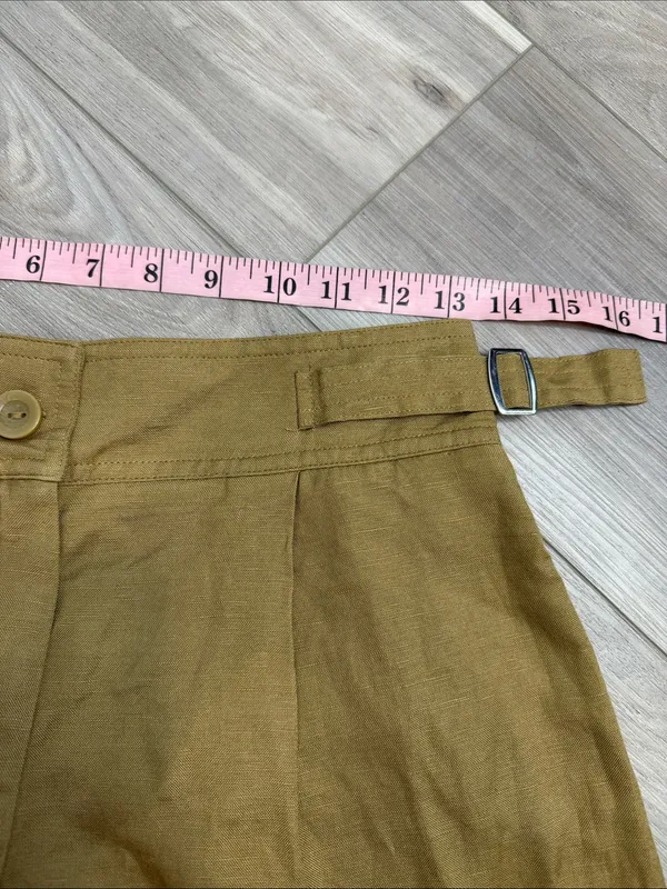 Zara safari granola girl linen blend high rise shorts size small - Image 5