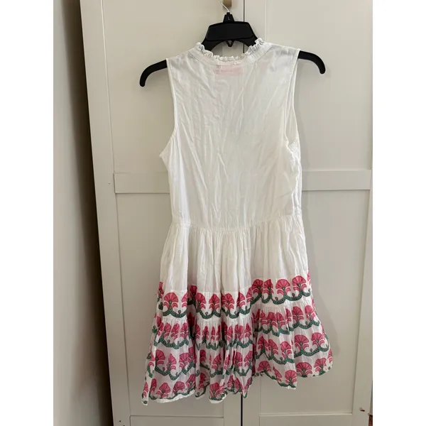 Tuckernuck Oliphant Holland Yoke Print Mini Dress White XS Sleeveless Boho - Image 2
